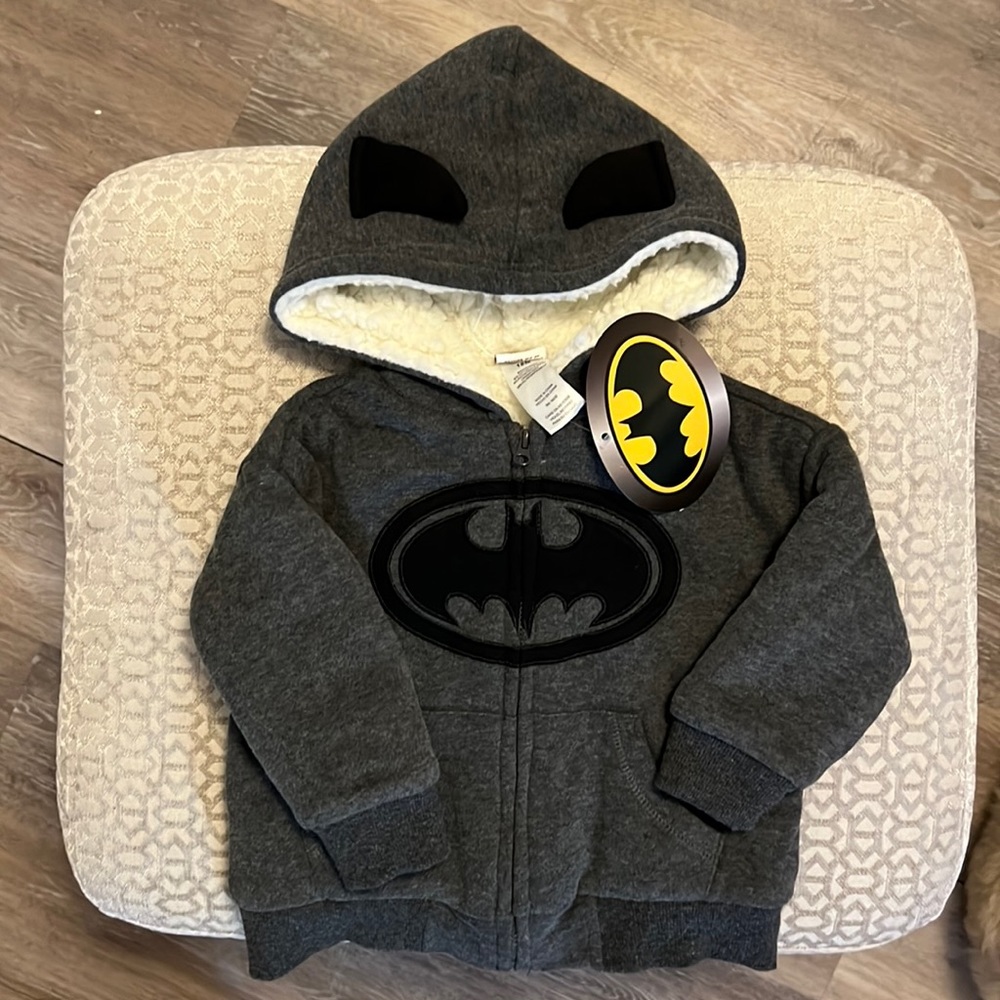 Cozy Batman Sweater for Baby - 18M - New - with Hoodie / Hoody - Sherpa